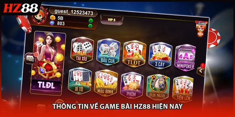 Thông tin về game bài HZ88 hiện nay